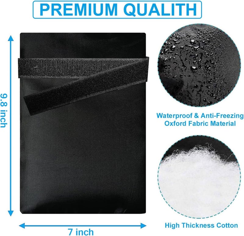 Actgan Outdoor Faucet Covers for Winter - 9.8"H x 7"W Thickened Outside Garden Socks for Freeze Protection, Reusable Insulated, 4 Pack, Black - Image 3